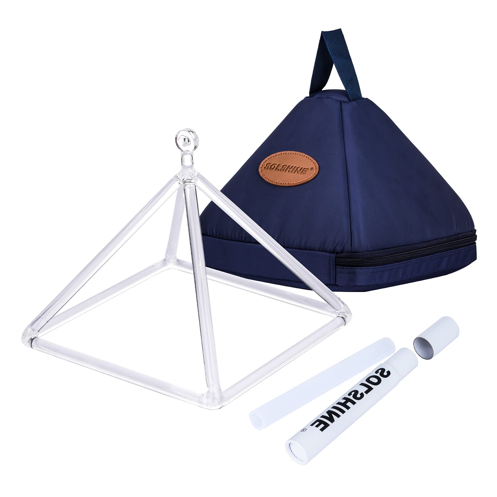 SOLSHINE Crystal Singing Pyramid 10 inch with Artificial Leather