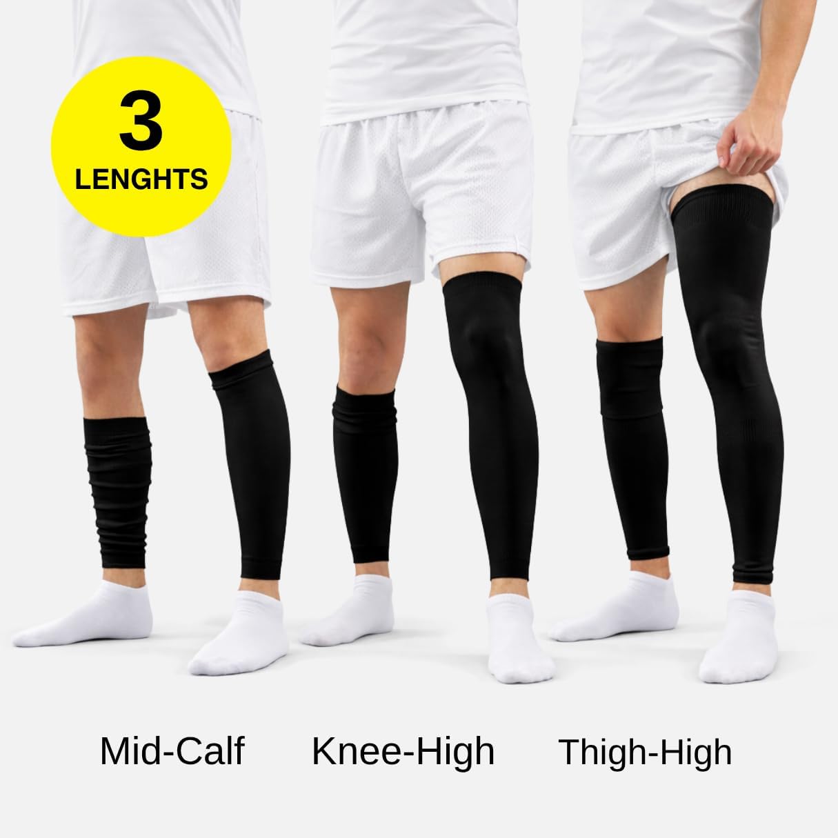 Pre Cut Soccer Socks for Men, Soccer Sock Sleeves for Grip Socks, No Cut Needed, Clean Leg Sleeves for Soccer and Football