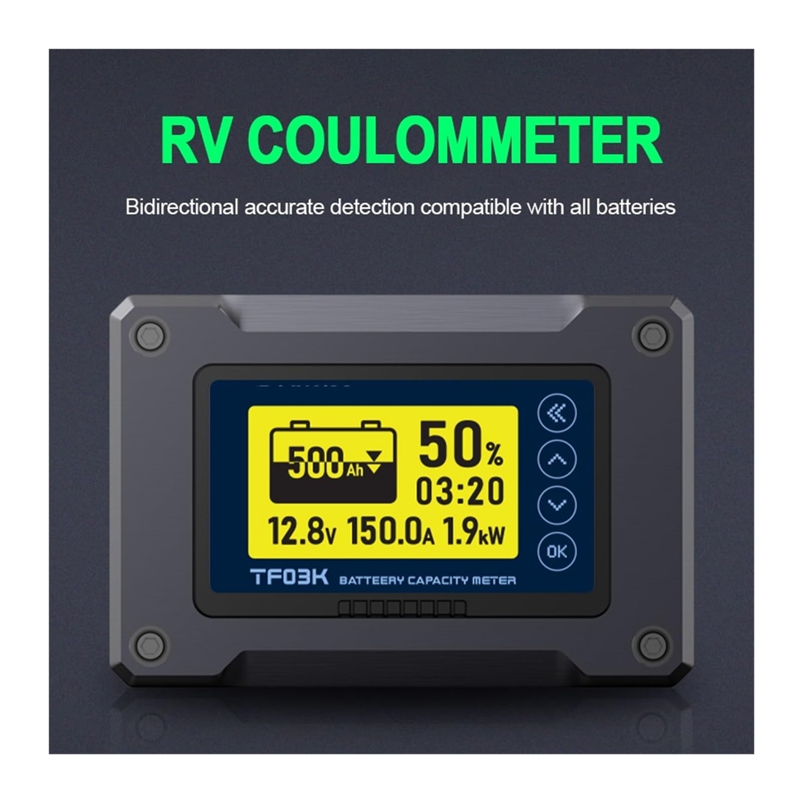 DC8-120V Coulomb Counter Meter Battery Capacity Indicator Napięcie Prąd 50A/100A/350A/500A Coulomb Counter For Electric Car(50A(0-75A))