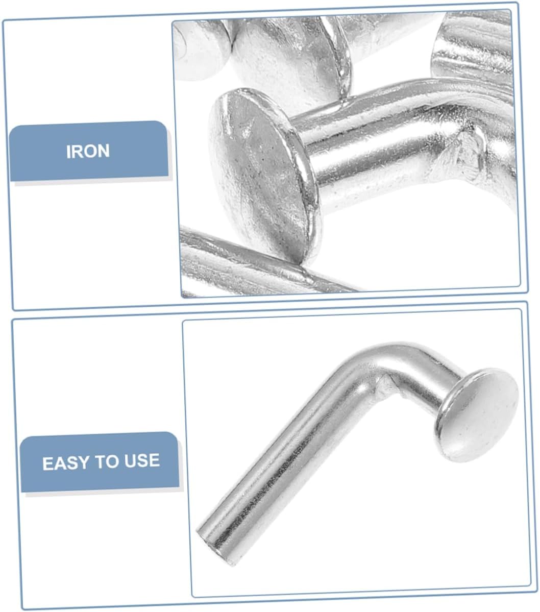 100Pcs Heavy-Duty J Bolt Safety Pins with Flat Head Rivet for Pallet Racking Steel Drop Pin Clips for Secure Storage Shelf Hook Locking Galvanized Pallet Rack Accessories