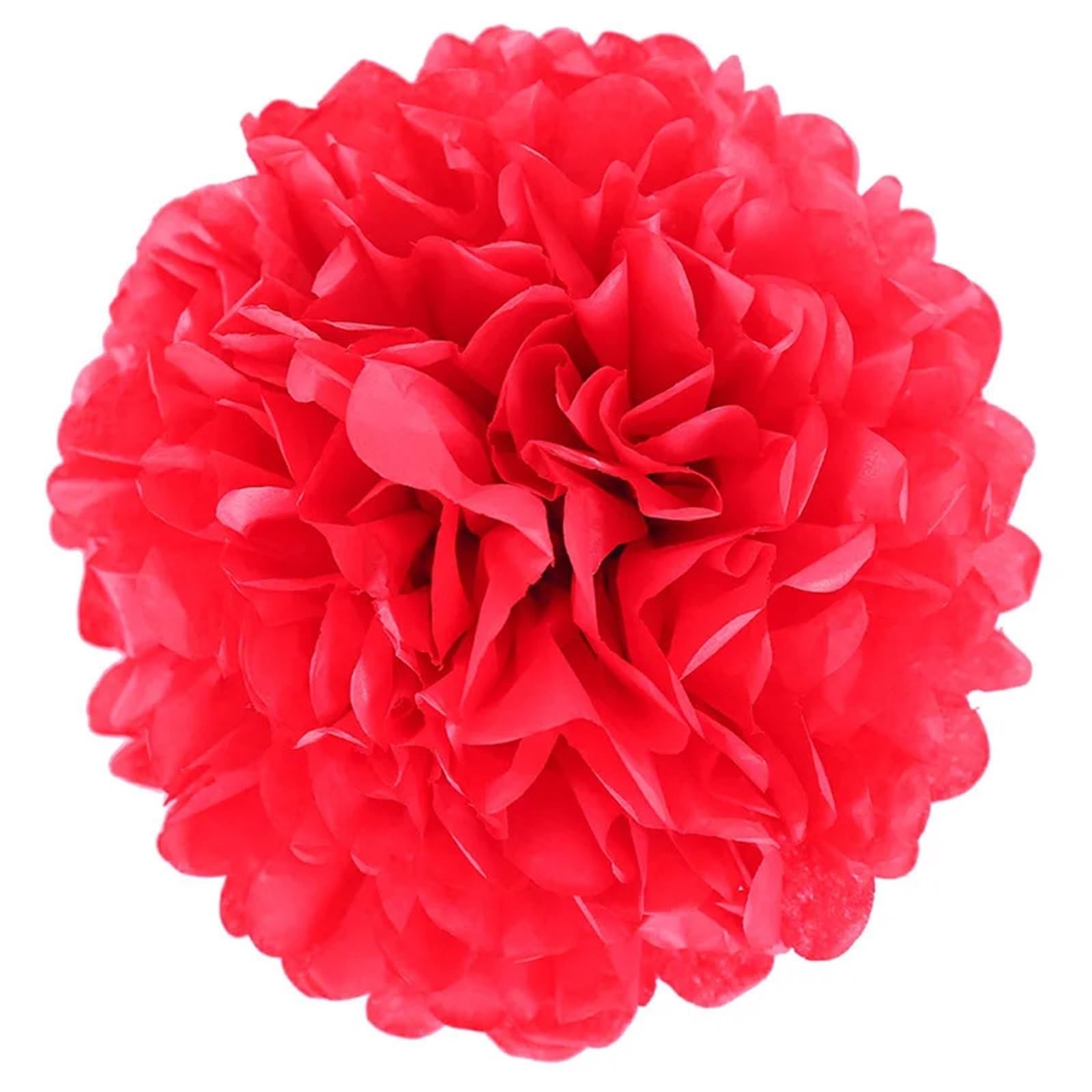 Paper Pom Poms 1pc 10cm Pompon Tissue Paper Pom Poms Flower Balls for Wedding Room Decoration Color Hanging Flowers(Red)