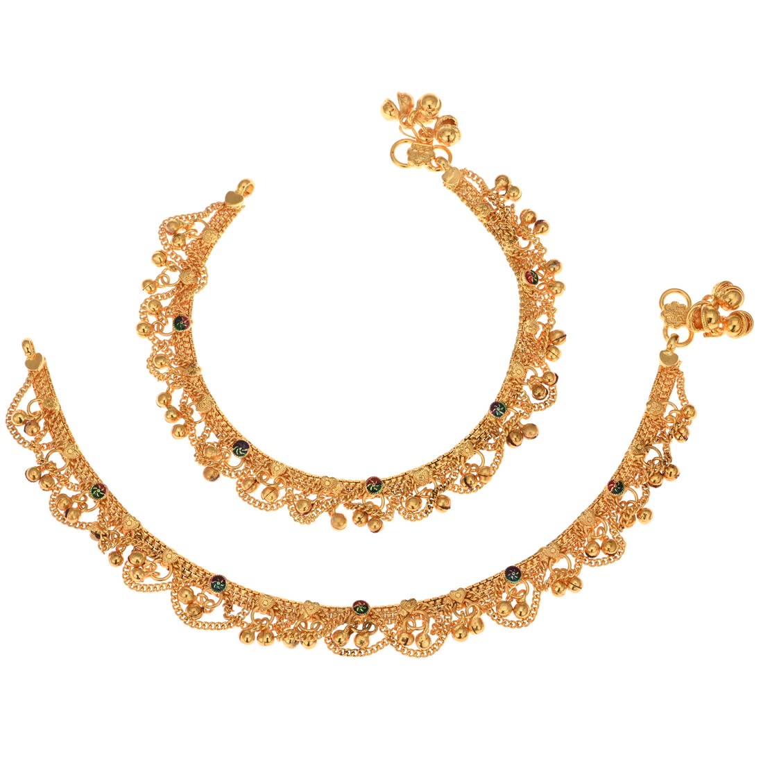 AanyaCentric White Metal Silver Plated Payal Anklet for Women Girls (Gold Plated/1 Pair) (B0BLRYYDFM) Amazon Price History, Amazon Price Tracker