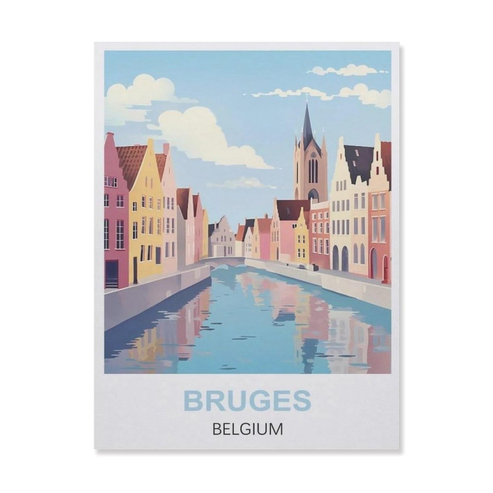 Plaque en métal Bruges Belgique pour habiller un mur vide de salle à manger