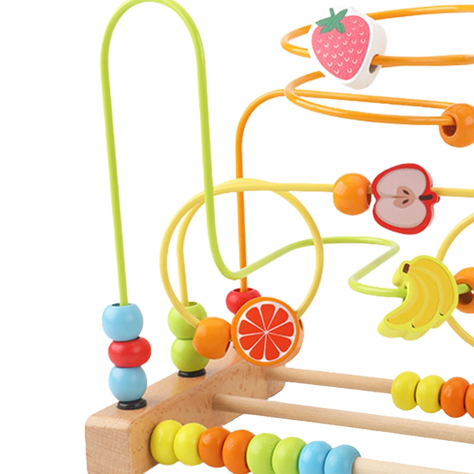Sharplace Laberinto de para Niños de 1, 2 Y 3 años, de Madera Colorida con Forma de Círculo, Juguetes Educativos para Niños Pequeños, Fruta b