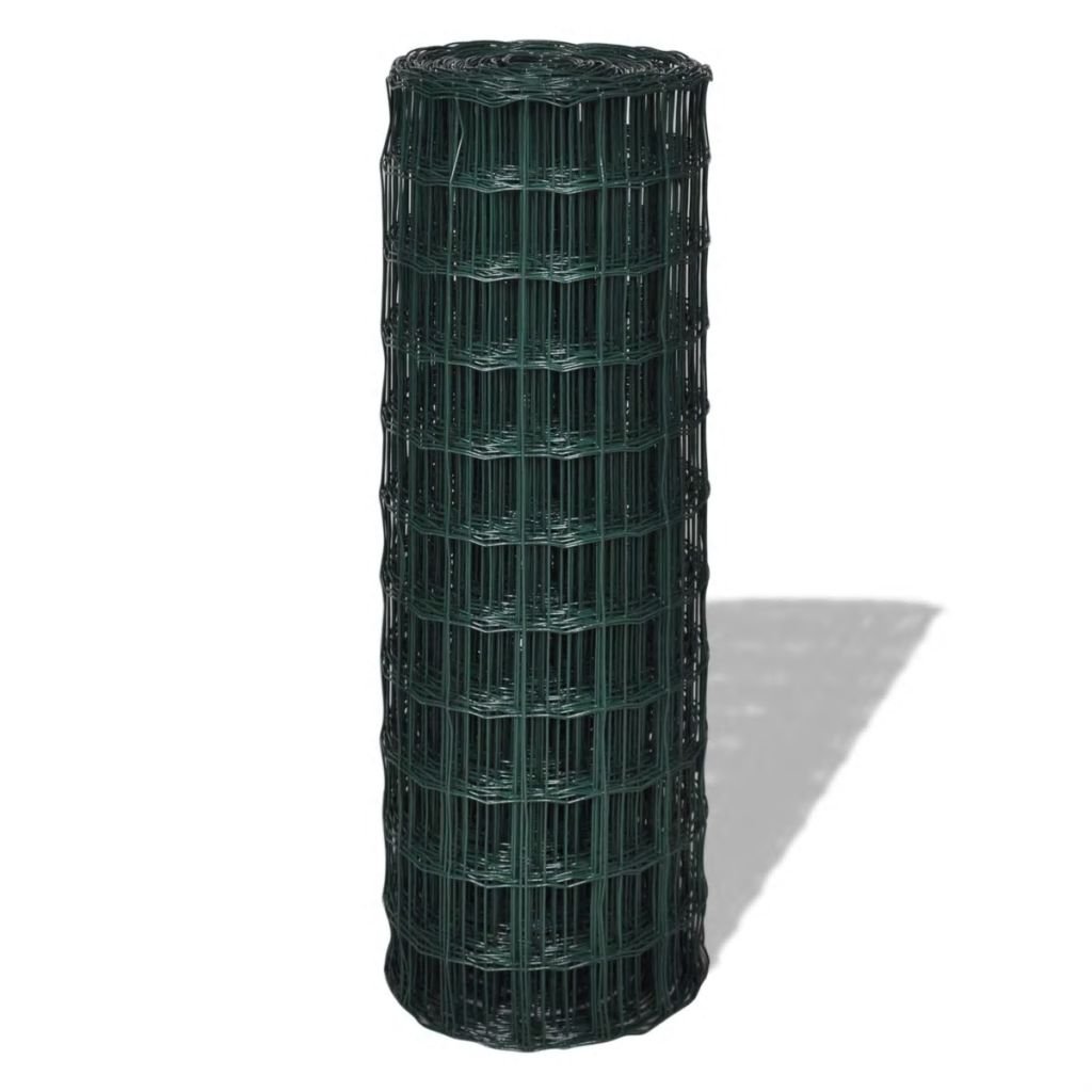 Tidyard Recinzione,Europea,Rete,in Acciaio,Rivestito PVC,Verde,10x1 m,Recinzione da Giardino,Recinzione in Rete Acciaio,Rete Recinzione in Acciaio,Recinzione in Metallo 10 m