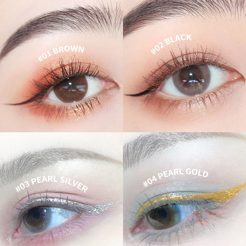 Miniatura 5 de Tuklye Delineador de ojos líquido impermeable a prueba de manchas delineador de ojos delgado (paquete de 1) (02 negro)