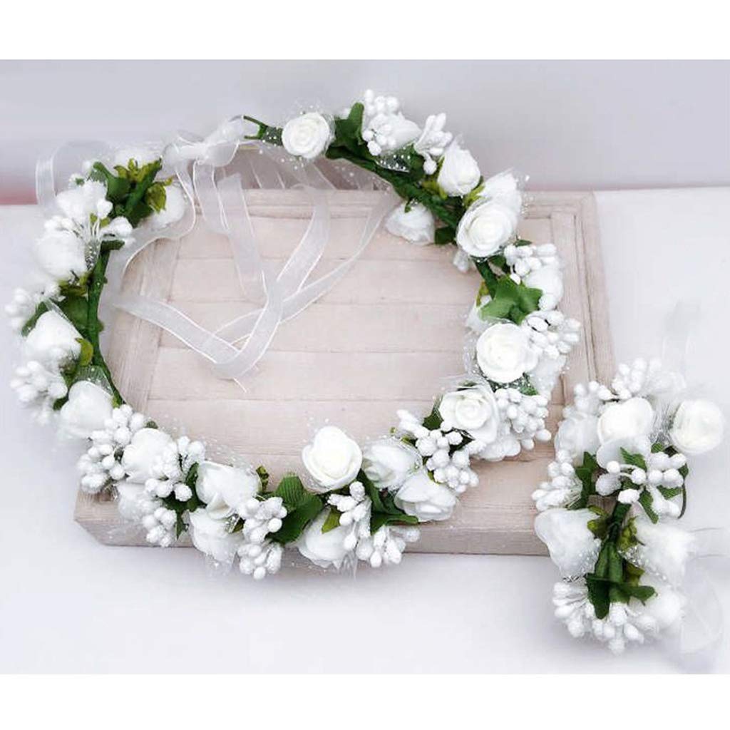 12 fasce per capelli con fiori e coroncine, da donna, stile bohémien, ghirlande floreali per capelli, accessori per capelli da sposa (multicolore