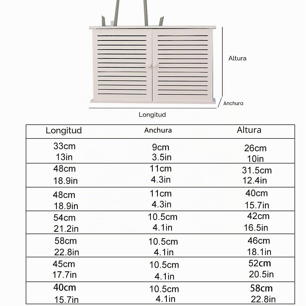 Caja de almacenamiento WiFi de pared, ocultador de router, cubierta de cables de módem, estante doble, organizador ventilado de PVC, para hogar y oficina(54x10.5x42cm/21.2 * 4.1 * 16.5in)