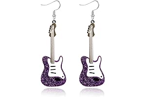 Prince Earrings: Acrylic Classical Guitar Dangle Statement Jewelry for Music Lovers