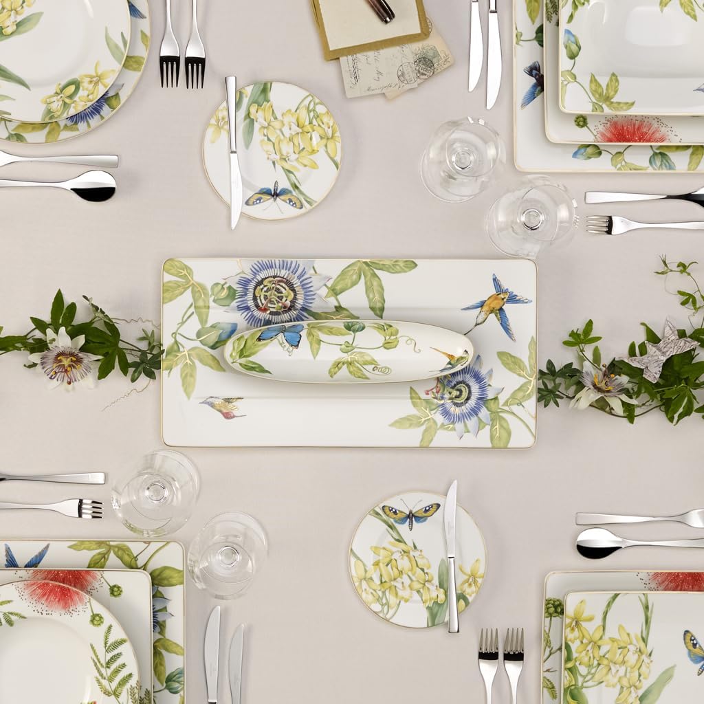 Villeroy & Boch Ia Rechteckiger Servierteller 44x23 Cm – Premium Bone Porzellan Mit Amazonia-Dekor