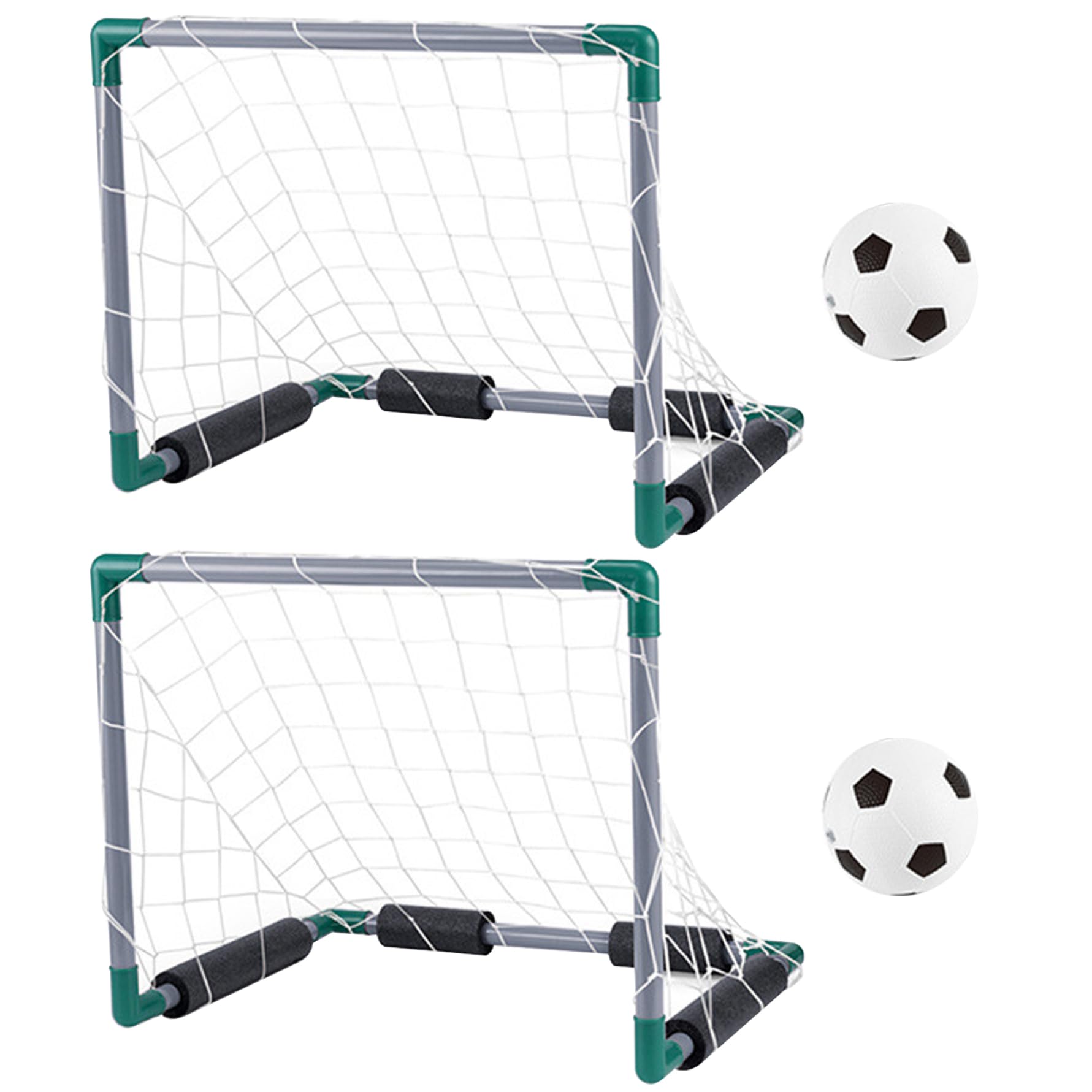 Ensemble de football aquatique flottant rafraîchissant pour l'été, comprenant 2 buts de piscine, 2 ballons et 1 gonfleur. Jeux piscine interactifs parents-enfants pour adultes et famille. But