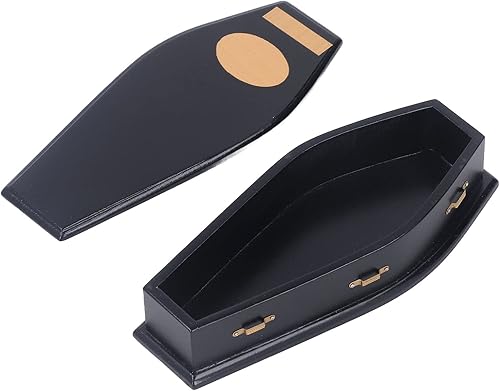 Caja de ataúd de Halloween, mini casa de muñecas, ataúd de abedul en miniatura para decoración de casa de muñecas 1:12