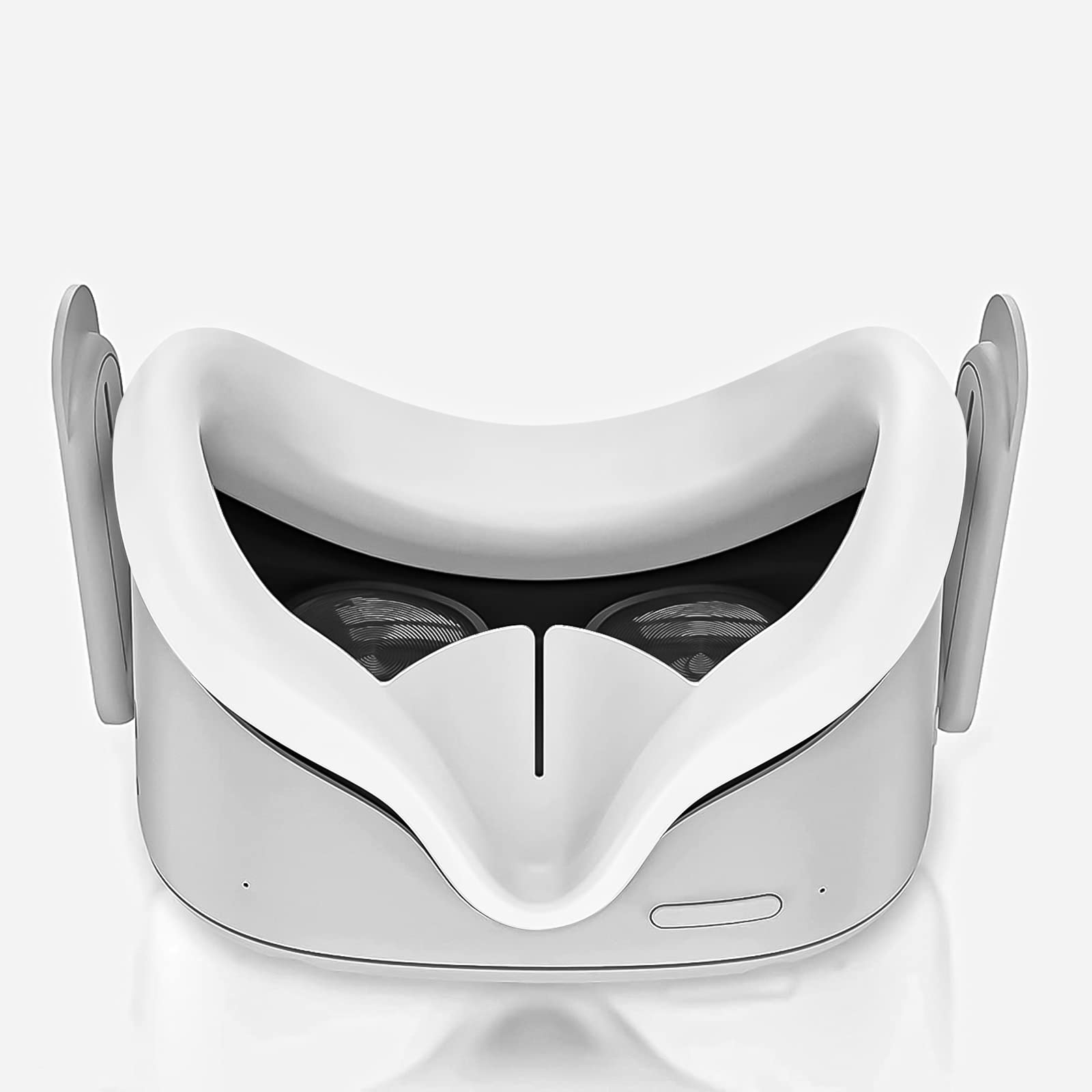 Geekria VR - Funda Protectora para Oculus Quest 2, Funda de Agarre para Controlador táctil, Funda Protectora Frontal, Funda de Silicona con Funda Protectora de Lente (12 Piezas, Blanco)