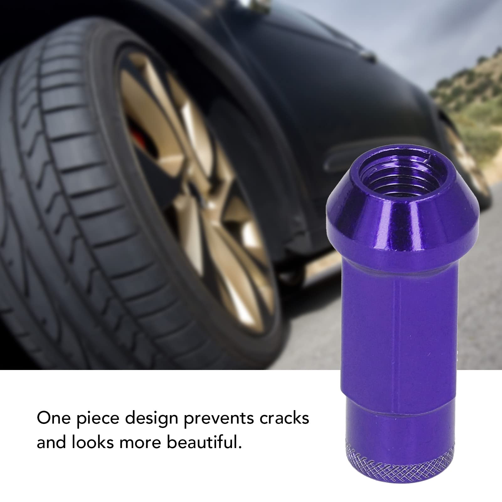 Fydun Radschrauben, 20 STK M12x1,5 Metall Konischer Sitz Radmuttern Lug-Bolzen Für Auto(Lila)