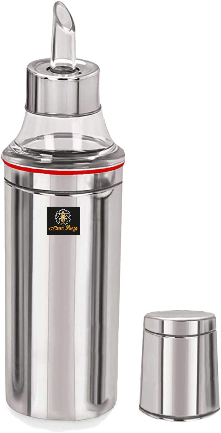Stainless Steel Oil Dispenser/Pourer, 1000 ML, Set of 1 , Silver