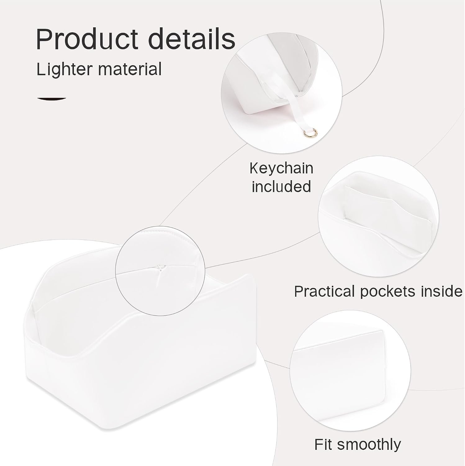 Fits for Toujours Small Bag Insert,Premium Silk Purse Organizer Insert, Smooth Touch & Lightweight，Luxury Handbag Organizer with Gift Box Fits For Dior(Small,White)