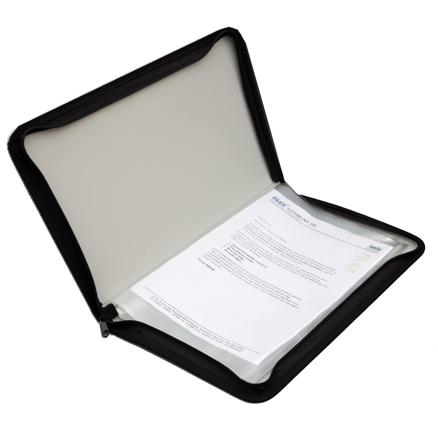 Solo ZB- 011 Display File 20 Pockets (Zipper Closure) - Grey