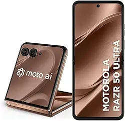 Smartphone Motorola Razr 50 Ultra - 512GB 24GB (12GB RAM+12GB Ram Boost) Tela dobrável 6,9" pOLED e externa 4” Moto AI camera IPX8 Mocha Mousse