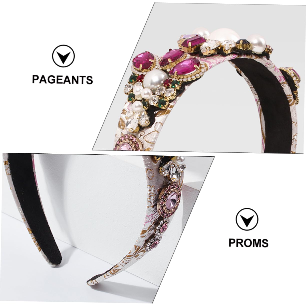 FRCOLOR 3stücke Stylischer Haarreif Für Frauen Mit Luxus-perlen Und Bunten Strasssteinen Accessoire Für Partys Und Besondere Anlässe Komfortabel Und Hautfreundlich