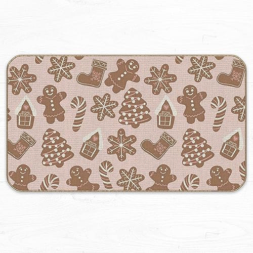 Nogrit Christmas Door Mat Outdoor Indoor,Christmas Door Mats for Front Door,Christmas Front Door Mat,Christmas Xmas Gingerbread Cookies Floor Mats Non-Slip Door Mat 17x30 Inch,Christmas Decor
