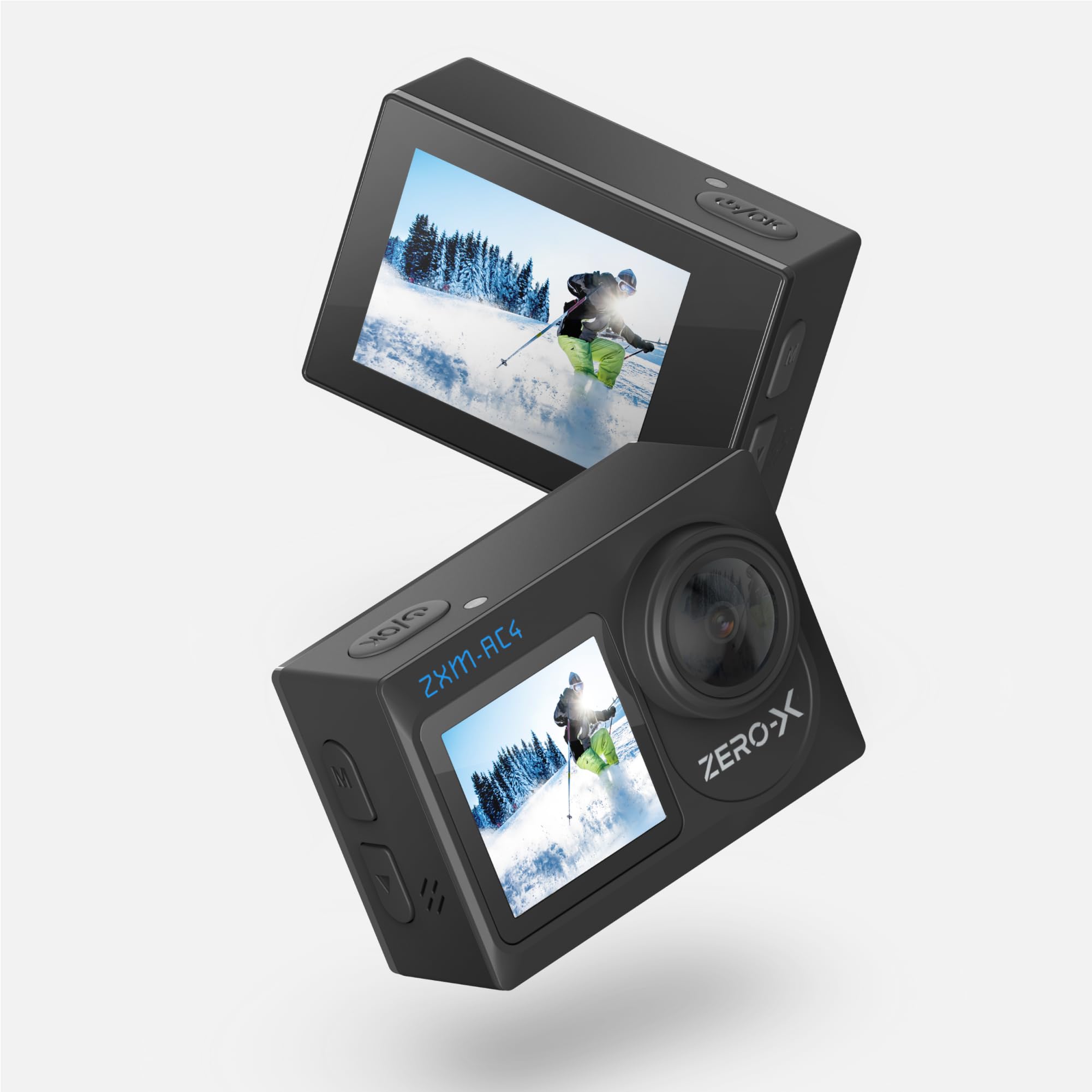 Zero-X 4K UHD Vlog Action Camera with Front and Rear Screens, WiFi