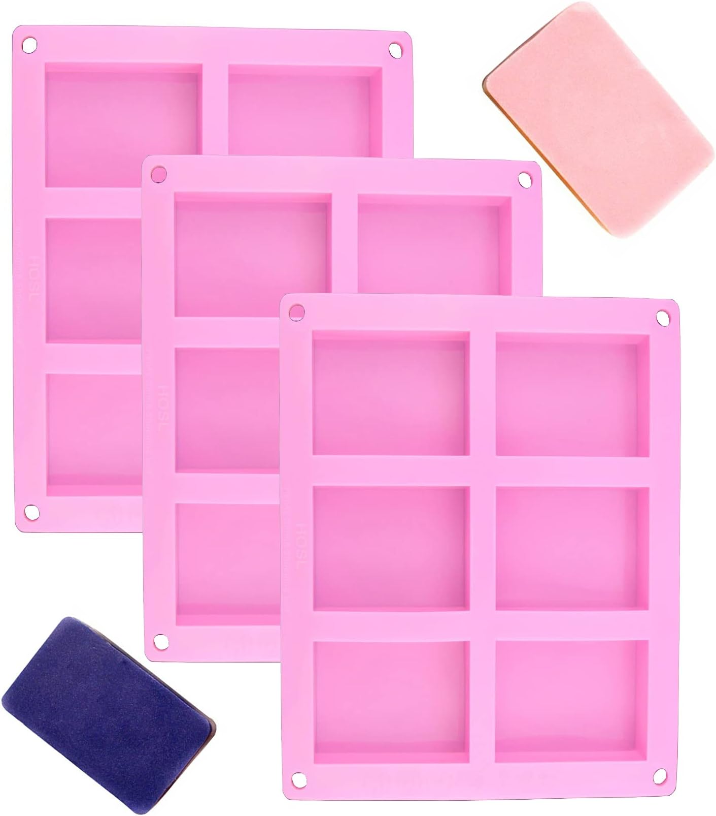 Amazon.com: Set of 3, 6 Cavities DIY Handmade Soap Moulds - Cake Pan ...