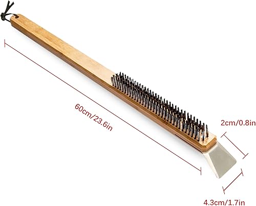 Miniatura 2 de Cepillo para horno de pizza, cepillo de limpieza de piedra de pizza con raspador, accesorios para horno de pizza al aire libre. 23.6 x 1.8 x 0.8