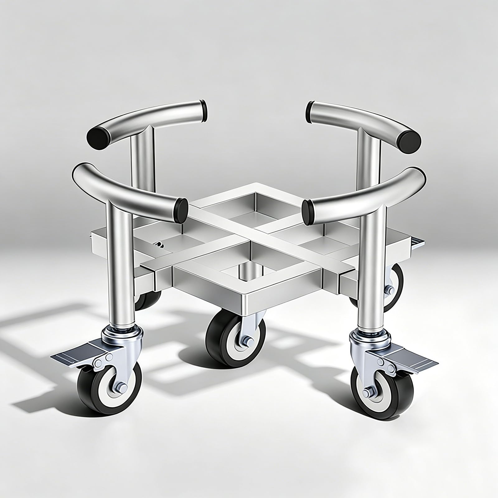 Vaso da fiori in acciaio inox resistente, vassoio mobile con 5 ruote, diametro interno regolabile, capacità di carico 200-300 kg, ideale per uso domestico