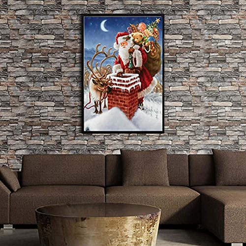 Abyssaly Peel And Stick Wallpaper Stone Brick Stick On Wallpaper 23.6" X 275.5" Thick Cleanable Self-Adhesive Removable Home Decorate Wall Paper Vinyl Shelf Paper Fireplace Christmas Decoration #TOP2