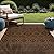Beverly Rug Waikiki Boho Indoor Outdoor Rug 5x7, Washable Outside Carpet for Patio, Deck, Porch, Bohemian Area Rug, Farmhouse Rugs, Aztec Tribal Rug, Nut Brown and Black