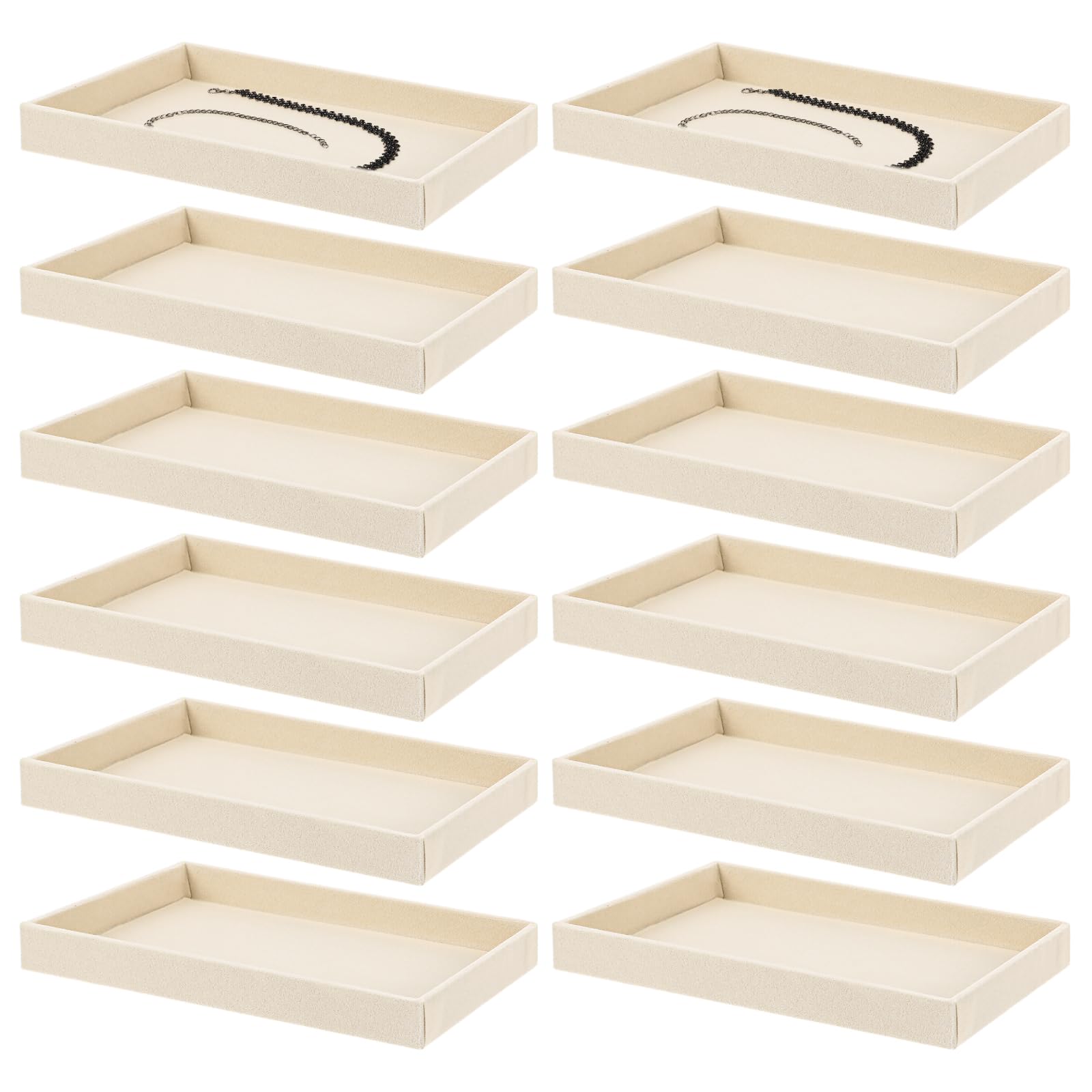 Plateau de rangement de bijoux empilable Yolev en velours pour tiroir