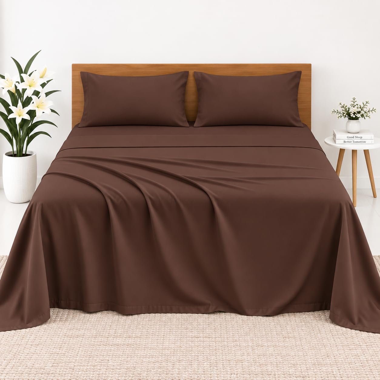 Soft Queen Bedsheets - Dark Grey Microfiber -7