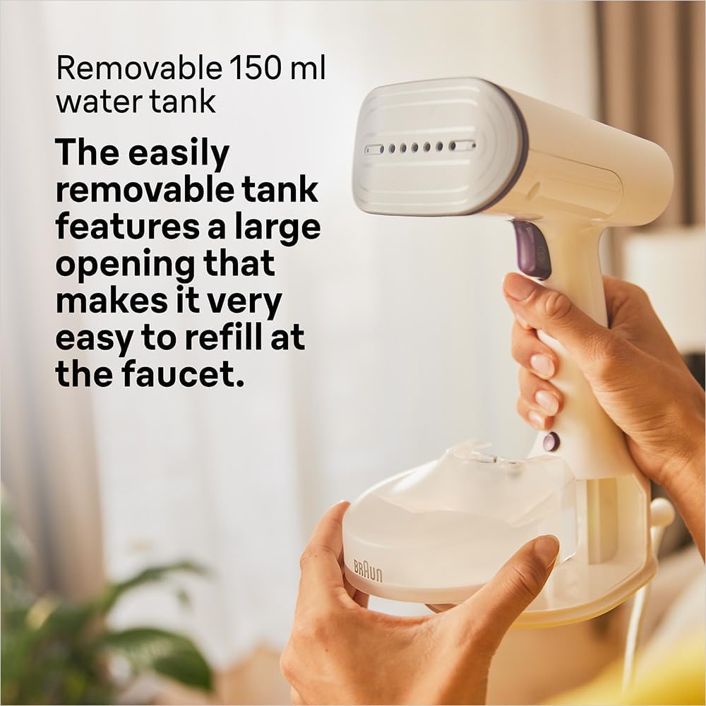 Braun QuickStyle 5 GS5011PU, Tireur Vertical avec Première Plaque au Monde avec Technologie Dual FreeGlide 3D, Chauffage Rapide, Vapeur 22 g/min, Capacité Réservoir 150 ml, 1200 W, Blanc/Violet