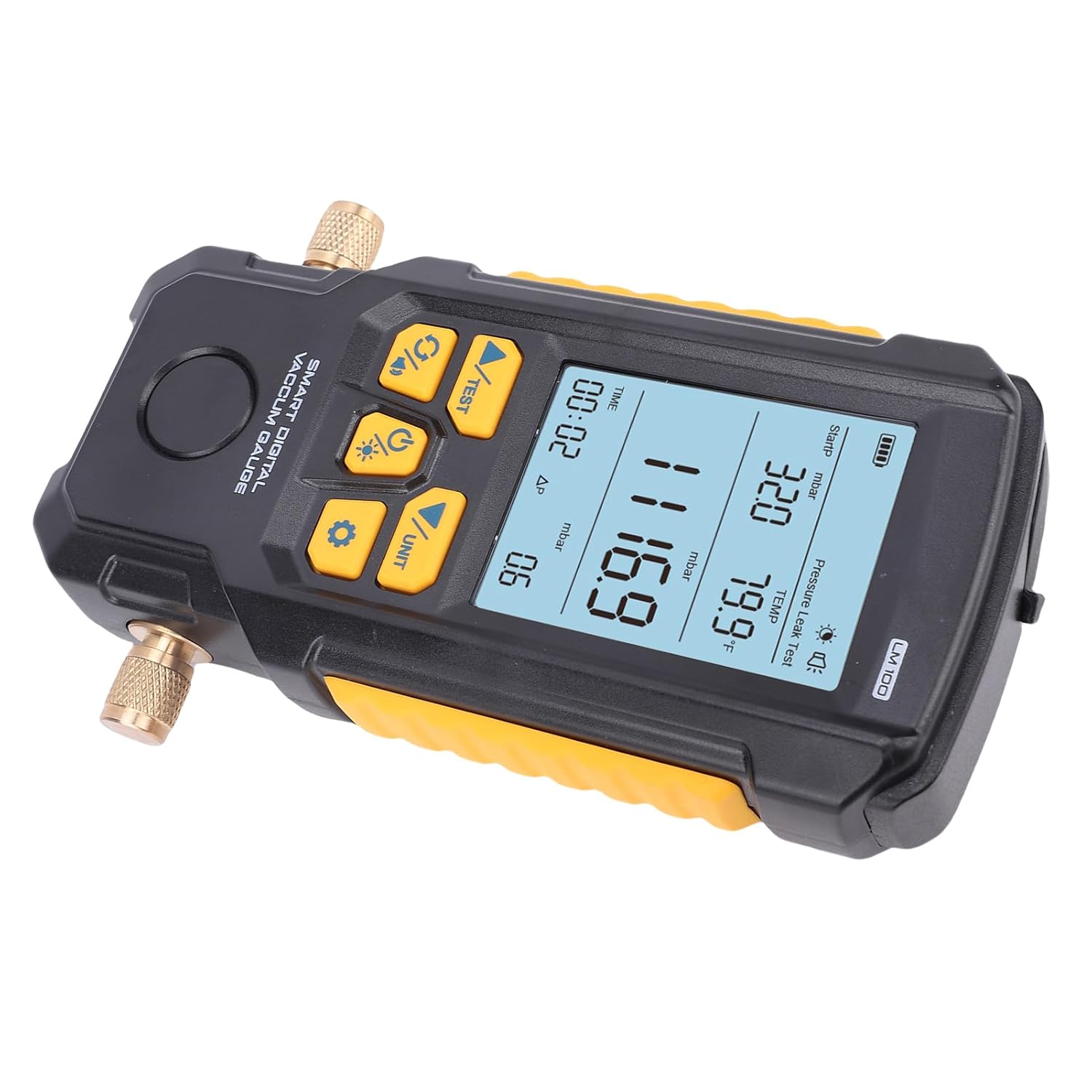 WALFRONT Digital Vacuum Gauges 0-2000mbar HVAC Refrigerant Vacuum Meter with 2.8 Inch LCD Display for HVAC Refrigeration Automotive AC System Pressure Testing