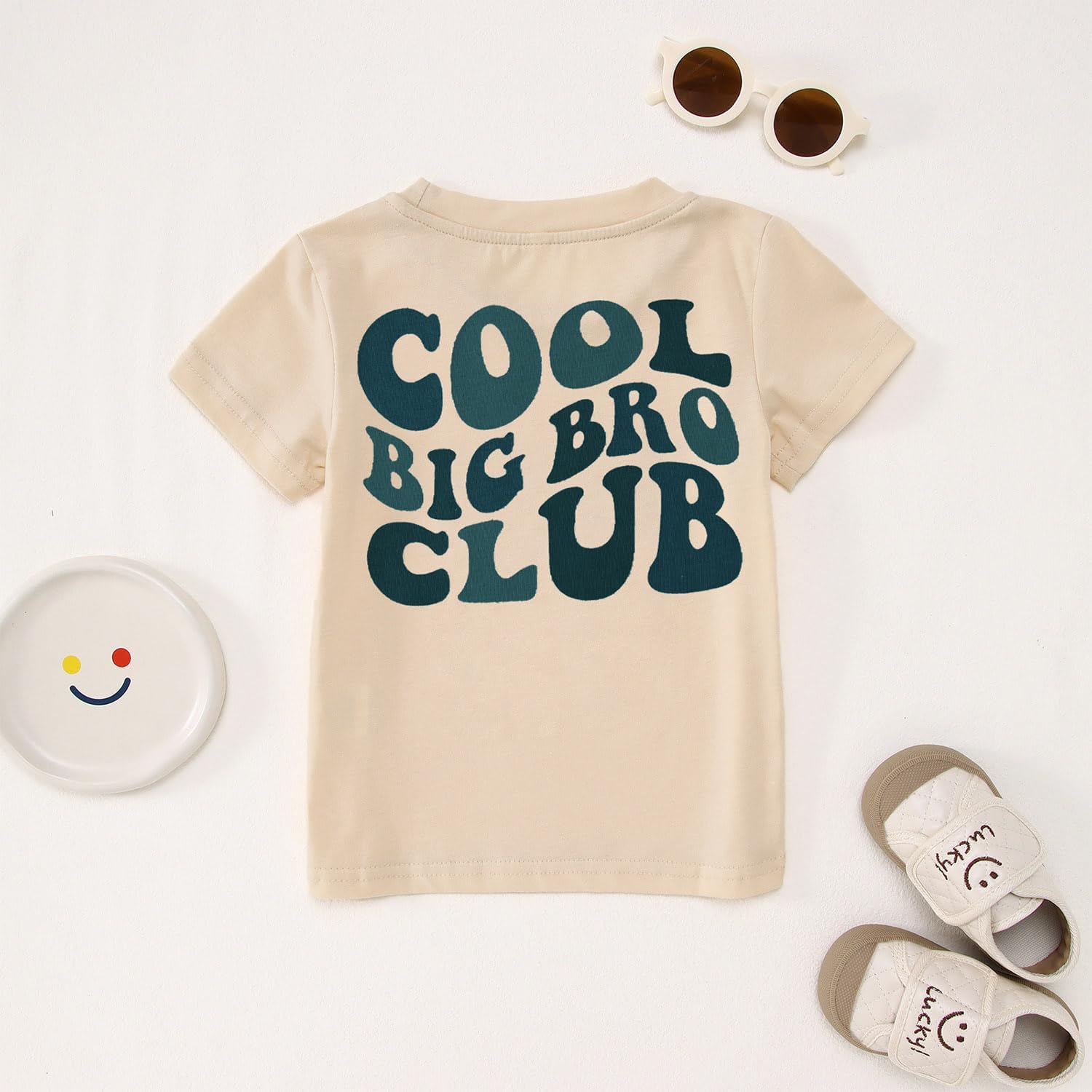 Big Brother Cool Big Bro Club T-shirt dla chłopców, zabawna koszulka z nadrukiem dla dzieci, na lato, z krótkim rękawem, bawełniana koszula