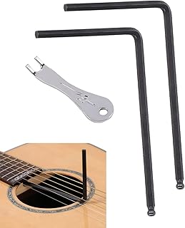 Truss Rod Wrench, Ball End Allen Wrench, Guitar Truss Rod Long Allen Wrench for Acoustic Guitar Truss Rod Adjustment and Deep or Narrow Truss Adjustment (4mm & 5mm)
