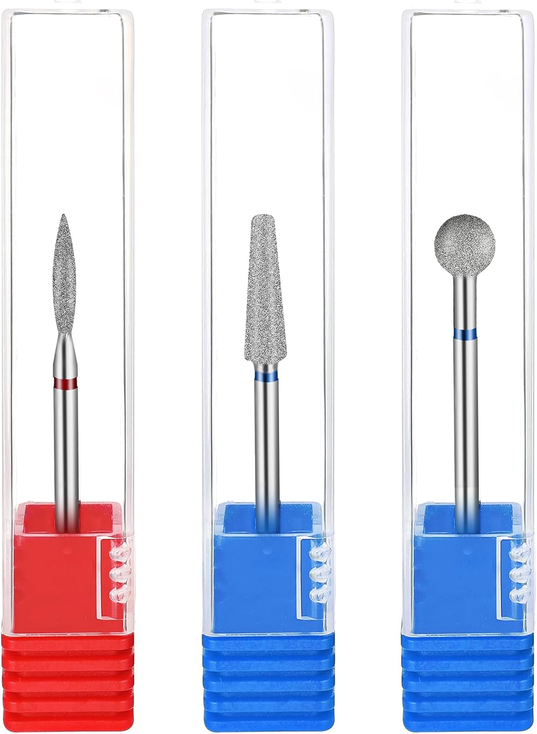 3 Stks Diamant Nail Boren Cuticle Boren Bal Vorm Cuticula Nail Trimmer Bit Vlam Bit Alles In Een Nail Prep Kit Voor Manicure Salon Cuticle Verwijderen Voor Onder Nail Dode Huid Reiniging