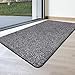 Indoor Doormat Super Absorbs Mud Mat 47"x 28" Latex Backing Non Slip Door Mat for Front Door Inside Floor Dirt Trapper Mats Cotton Entrance Rug Shoes Scraper Machine Washable Rug Carpet Grey