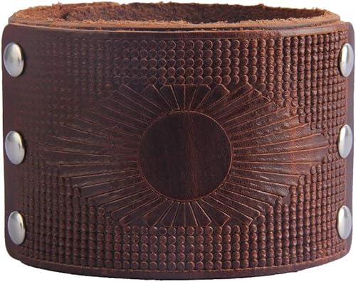 Miniatura 5 de GelConnie - Brazalete de piel, brazaletes trenzados punk, pulseras rock de piel, brazaletes góticos con correa ajustable, para hombre, mujer.