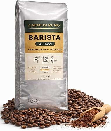 Caffè Di Runo Barista Espresso Çekirdek Kahve –%100 Arabica, Yoğun İçim (8/10) (500 g)