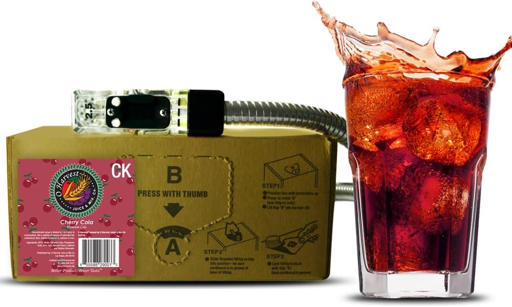 Bar Beverages Mountain Black Cherry Cola (3 Gallon Bag-in-Box Syrup Concentrate) - Box Pours 18 Gallons of Cherry Cola - Use with Bar Gun, Soda Fountain or SodaStream