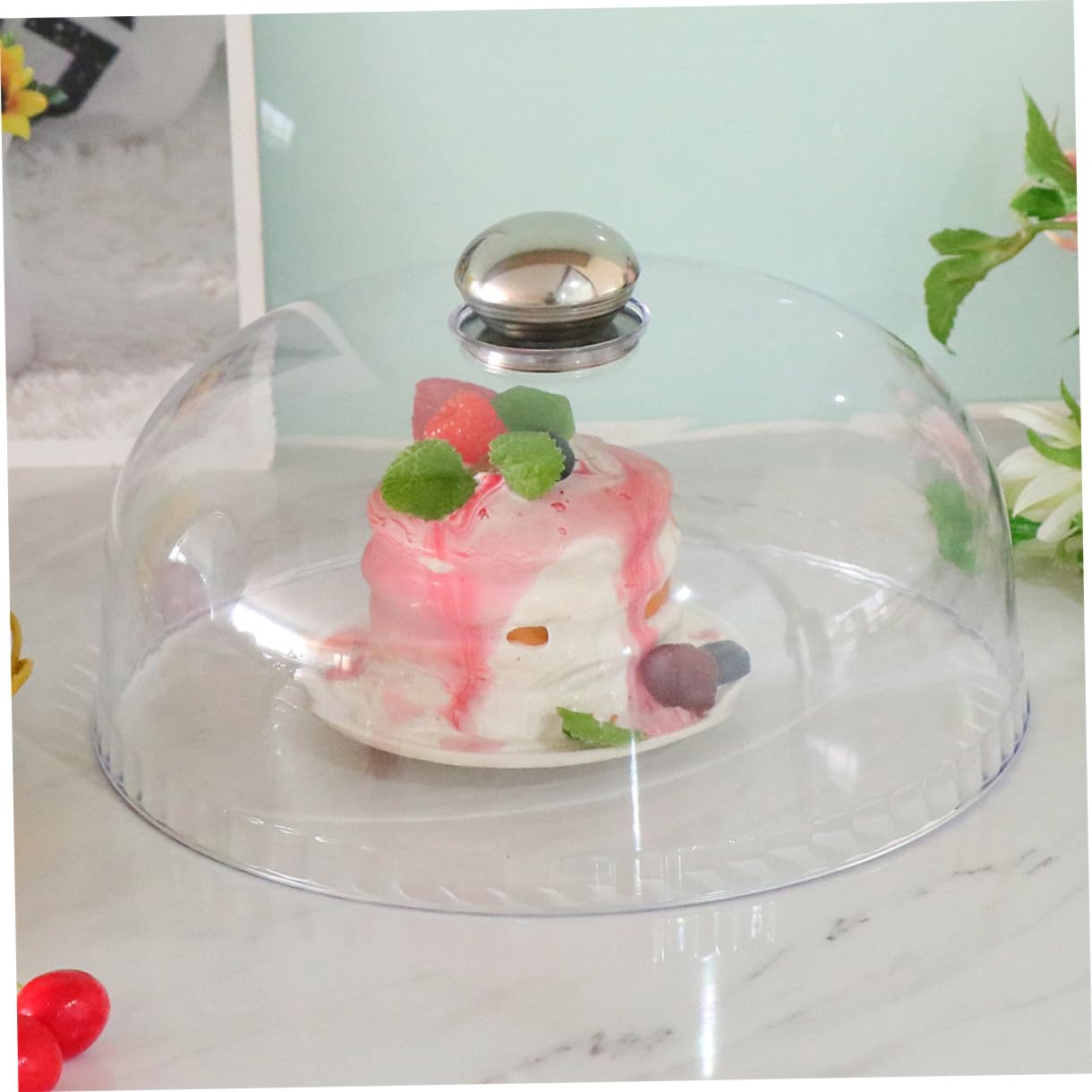 MAGICLULU 1 Pc cubierta de plástico transparente cúpula de campana de queso cubiertas de conservación de alimentos vidrio cubierta de comida de escritorio cubiertas de postre PD