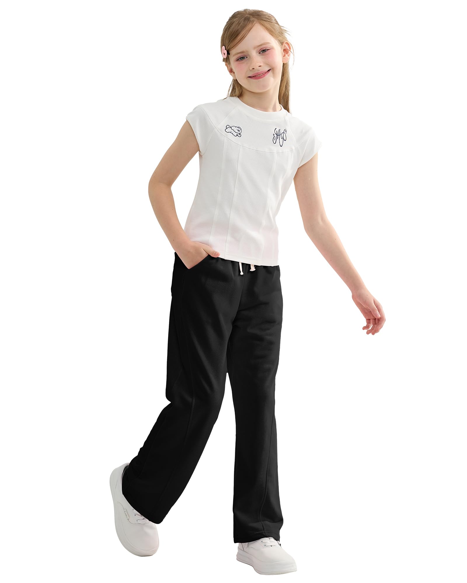 Pantalones Deportivos para Niñas con Cintura Elástica Ajuste Holgado