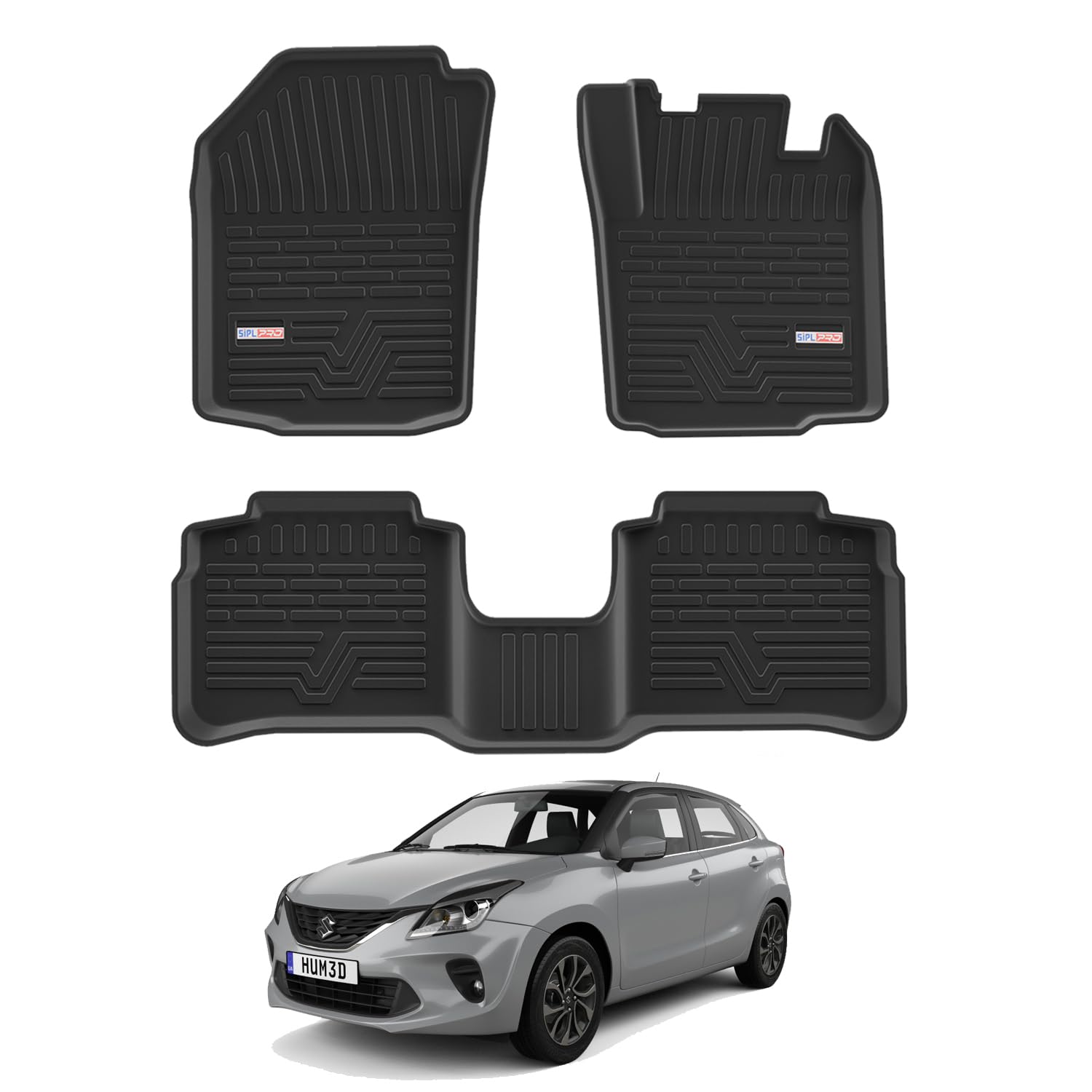 SIPL Baleno TPE Car Mats – All Weather Resistant Car Floor Mats | Anti Slip Full Coverage 3D Car Foot Mat | Waterproof Durable | Easy to Clean & Dust Free - Baleno 2022