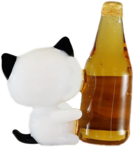 Miniatura 4 de FOLFS CYK 1539 - Objeto de interiorfigurita, bonito gato de cristal hecho a mano, transparente, transparente