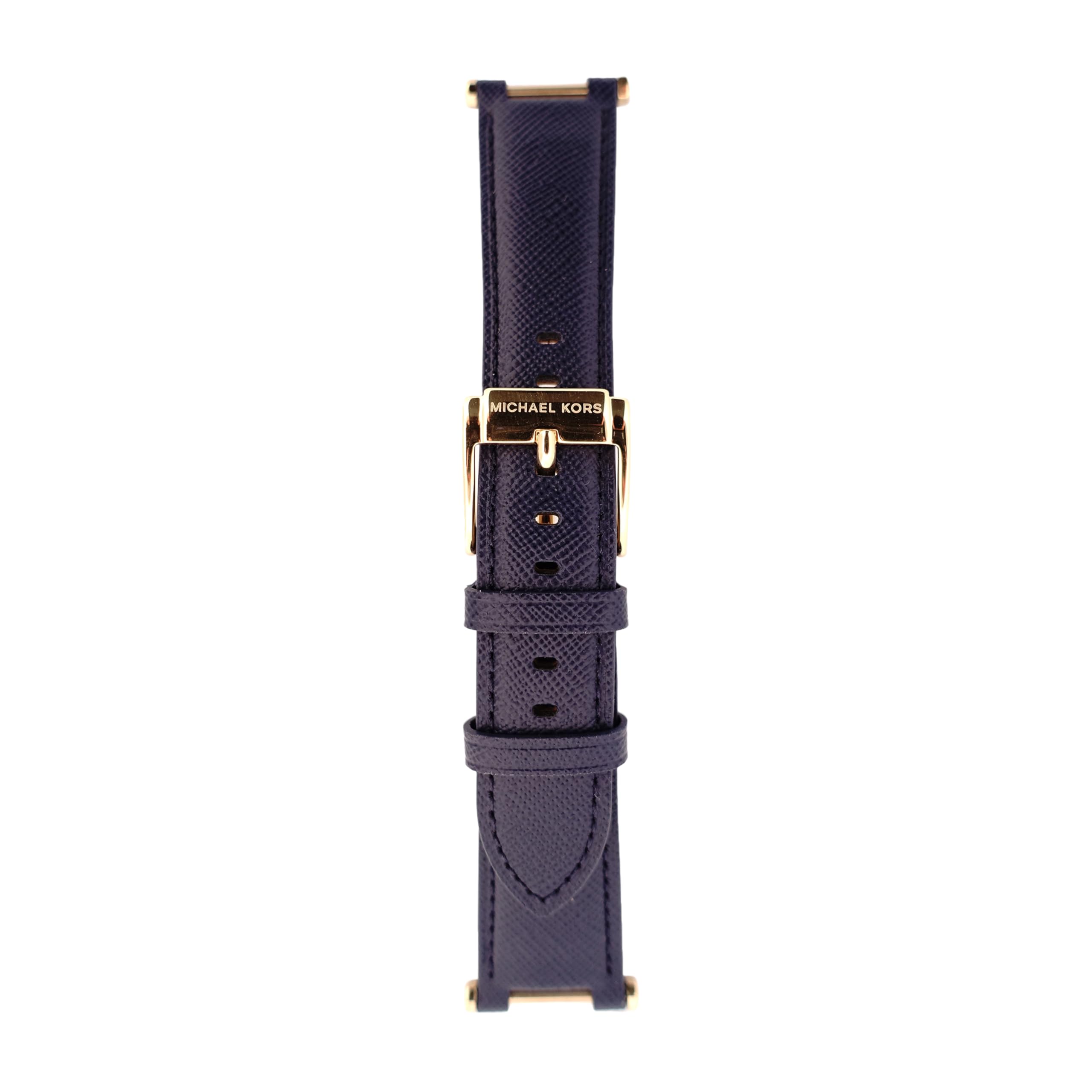 Michael Kors Paski do zegarków dla kobiet 20 mm, niebieska skóra, oryginalny pasek zamienny do MK2280, niebieski, Pasek