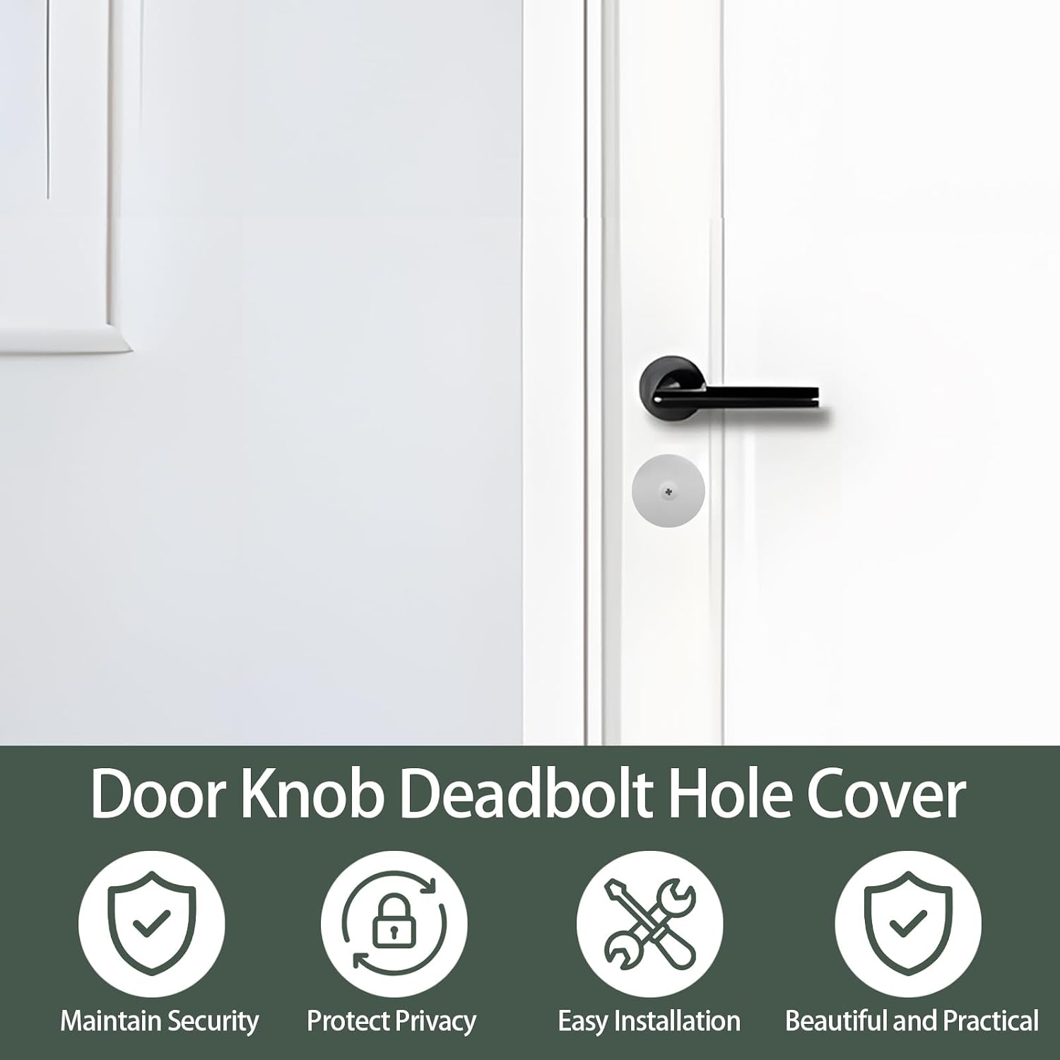 2 Set Door Hole Cover Plate,2-5/8" Diameter Round Deadbolt Cover Plate | Stainless Steel Door Knob Hole Cover Plate Door Hole Filler Plate for Home Security