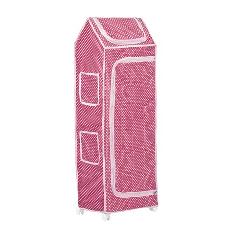 Divi Divine Multipurpose Premium Plastic Baby almirah, Wardrobe for Kids, Cloth Organizer, Folding almirah, Toy Box, Organizer (5 Shelf, Polka Pink)