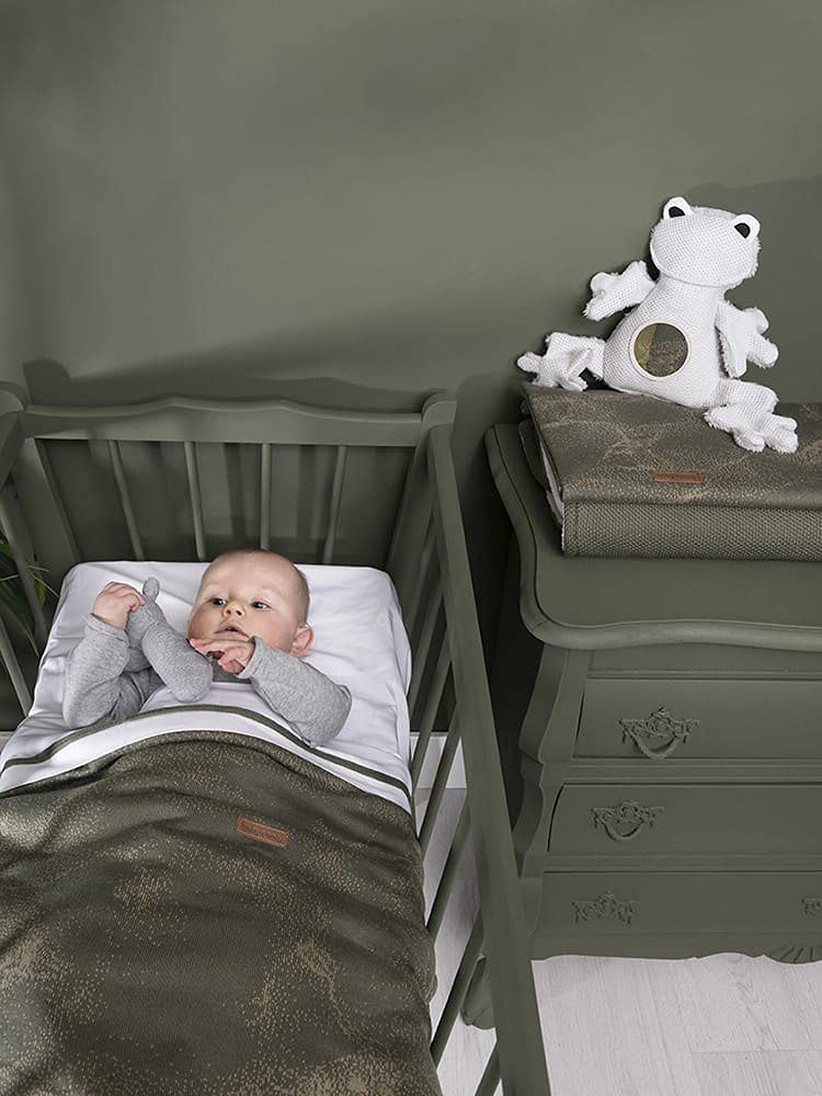 Baby's Only - Manta de Cuna Teddy Marble - Gris/Gris Plateado - 70x95 cm