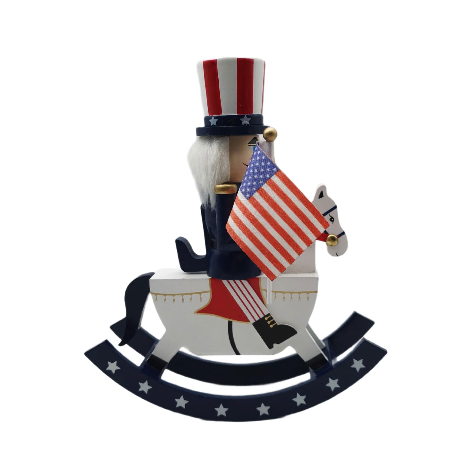 Kaeltsyn Puppet Soldier Ornament for Christmas Parties Home Decoration Wooden Figurine Patriotic Centerpiece for Party